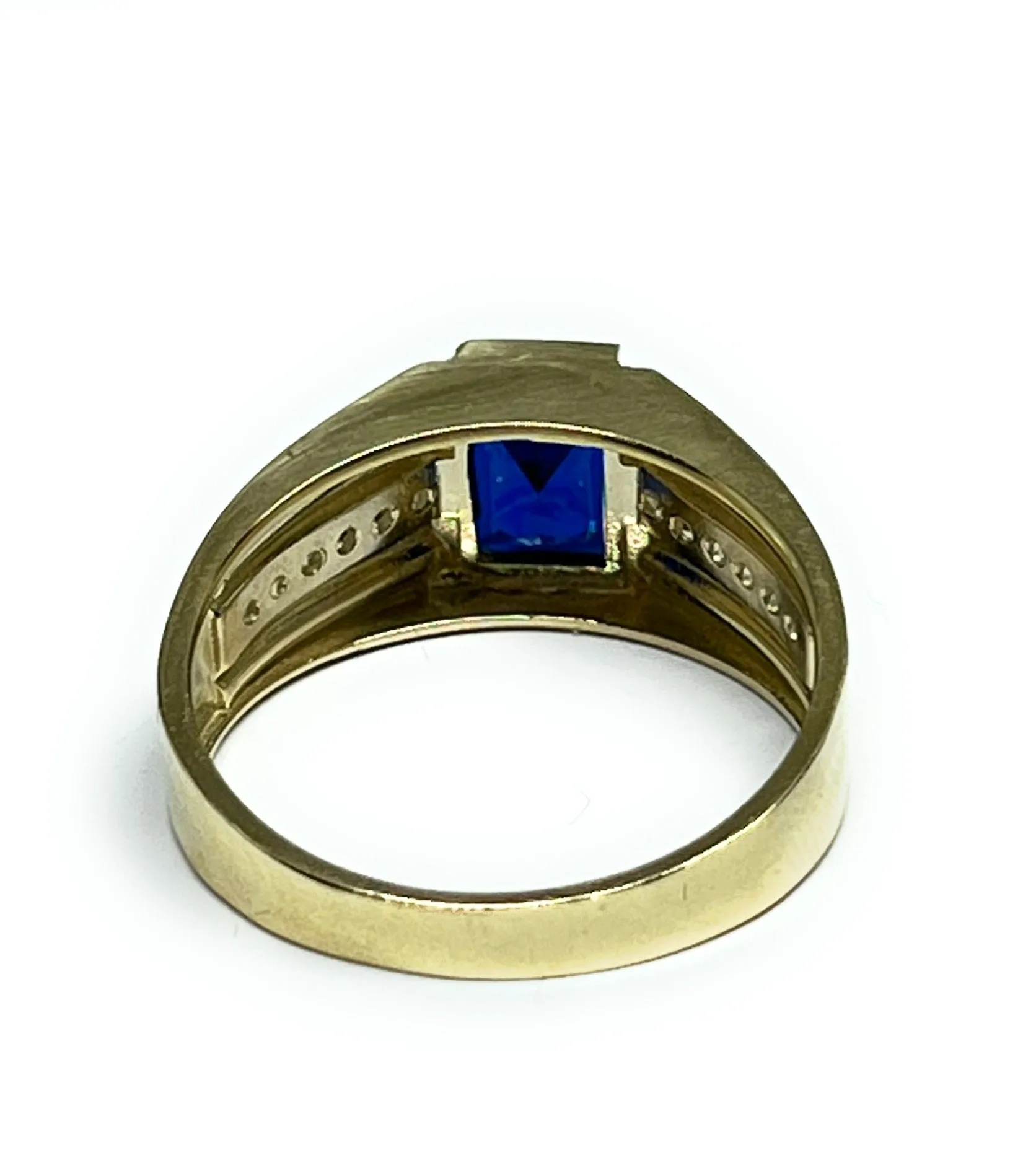 10k Solid Gold Yellow Gold CZ Ring (RED, BLUE WHITE)