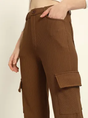 6 POCKETS CORDUROY CARGO PANTS BROWN