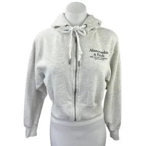 Abercrombie & Fitch Heather Gray Full Zip Hooded Hoodie Sweatshirt Top Size XS