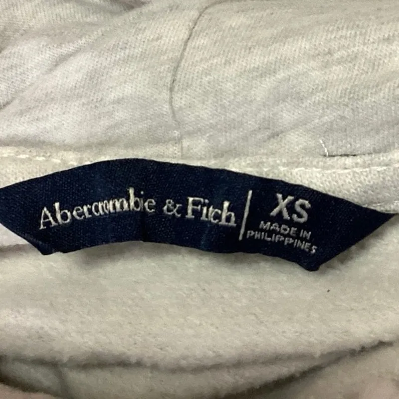 Abercrombie & Fitch Heather Gray Full Zip Hooded Hoodie Sweatshirt Top Size XS