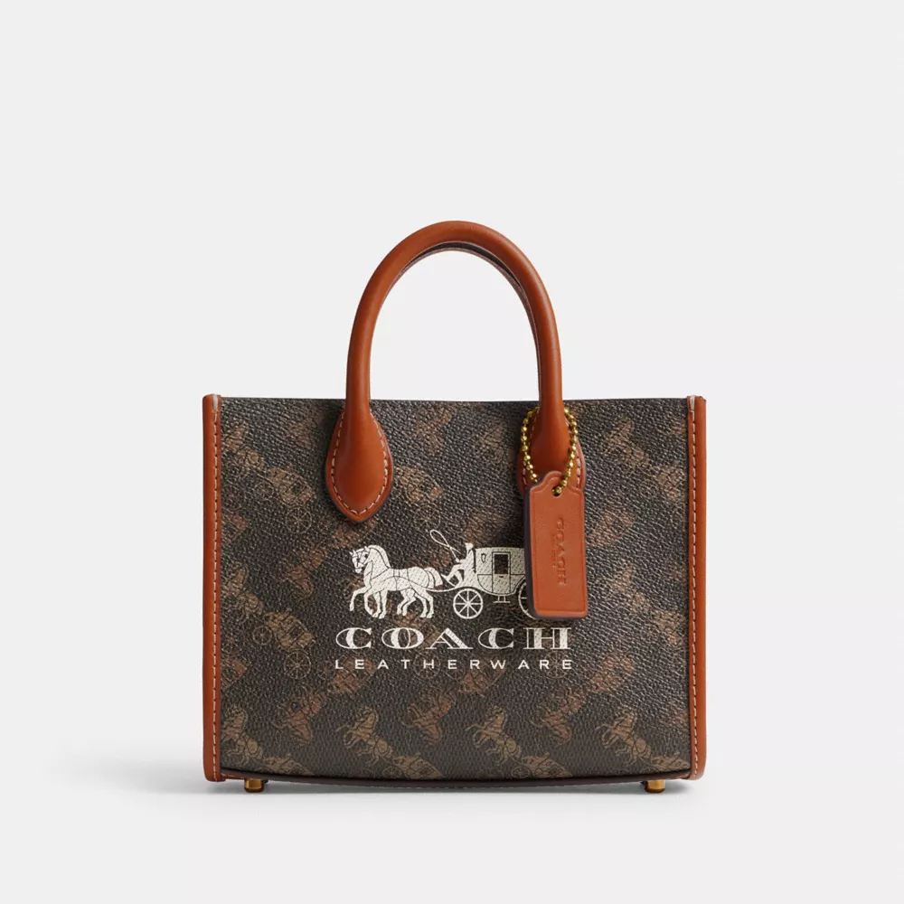 ACE TOTE BAG 17 WITH HORSE AND CARRIAGE PRINT