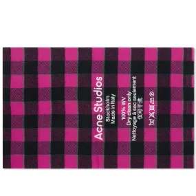 Acne Studios Cassiar Check Narrow ScarfFuchsia Pink & Black