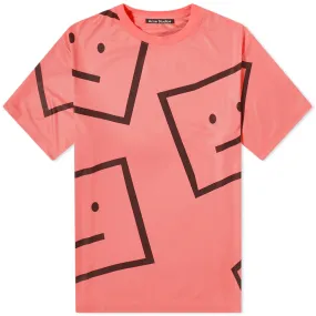 Acne Studios Exford Mega Face TeeElectric Pink