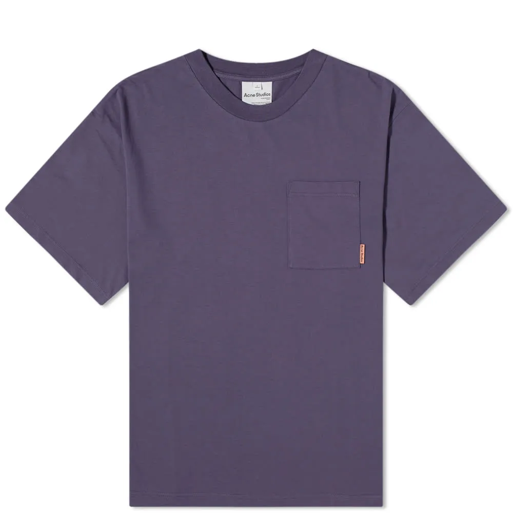 Acne Studios Extorr Pocket Pink Label T-ShirtDark Purple