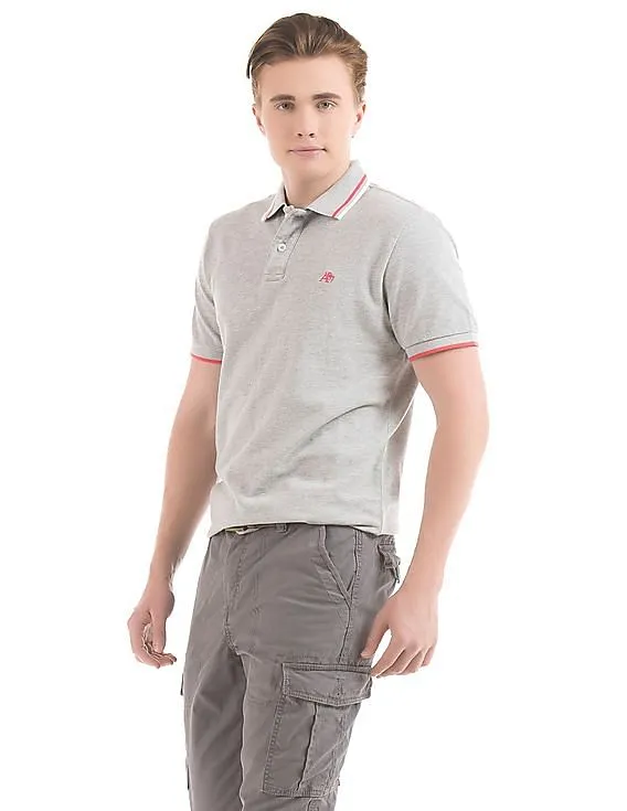 Aeropostale Heathered Pique Polo Shirt