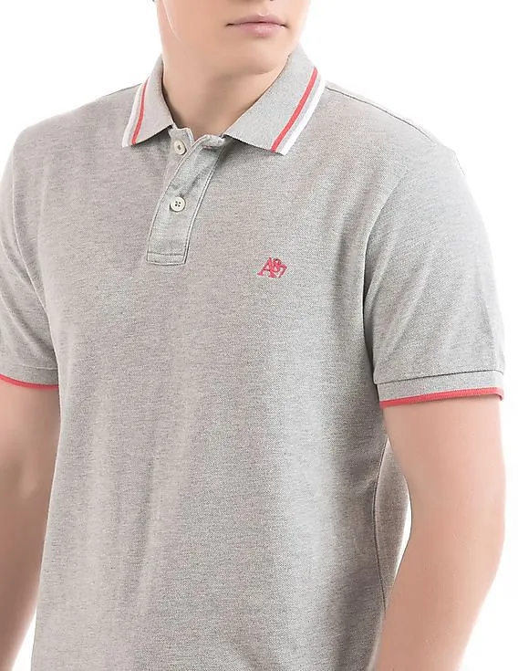 Aeropostale Heathered Pique Polo Shirt