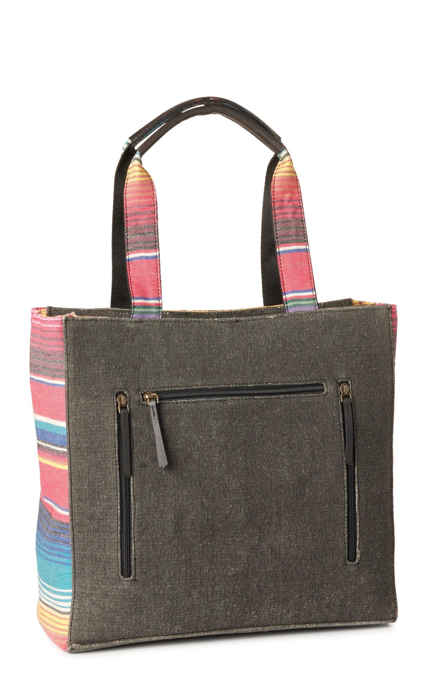 Ariat Loretta Multi-Color Sunset Aztec Serape & Brown Leather Trim Tote Bag 