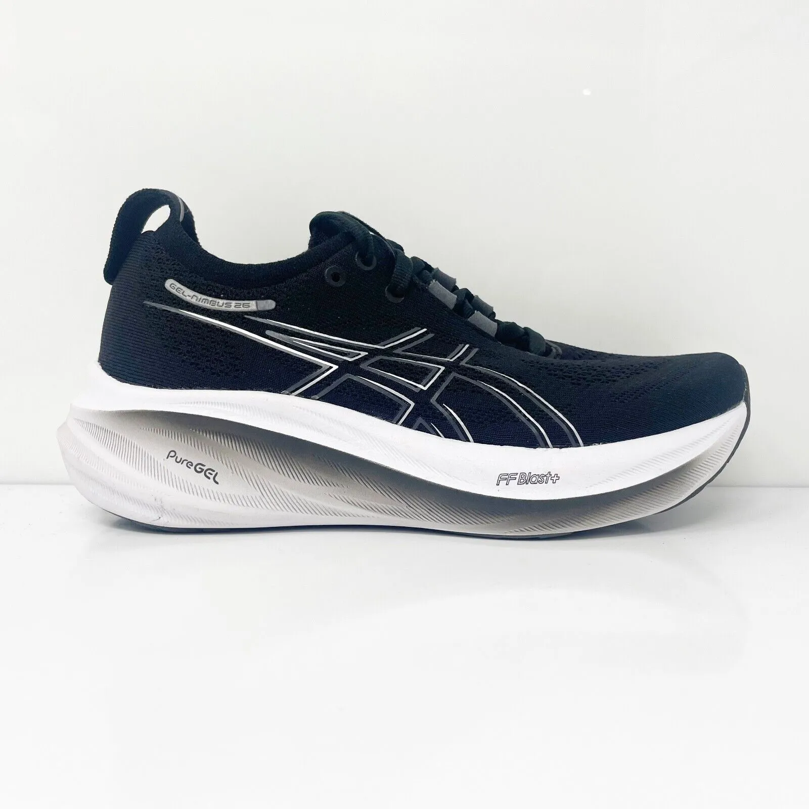 Asics Womens Gel Nimbus 26 1012B601 Black Running Shoes Sneakers Size 6