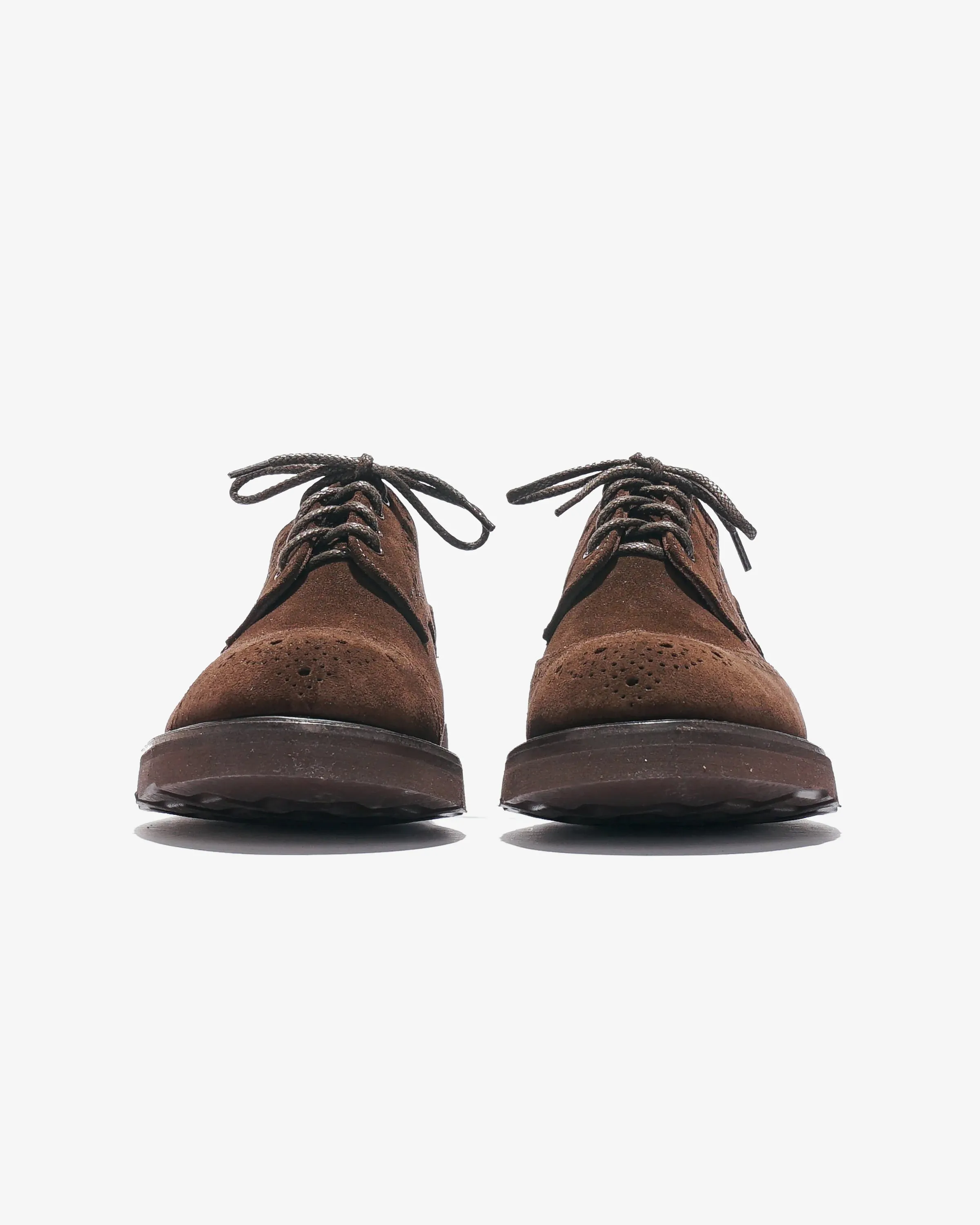 Asymmetric Gibson Brogues – Brown Suede