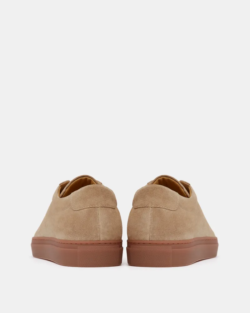 Beige Suede Sneaker with Brown Outsole