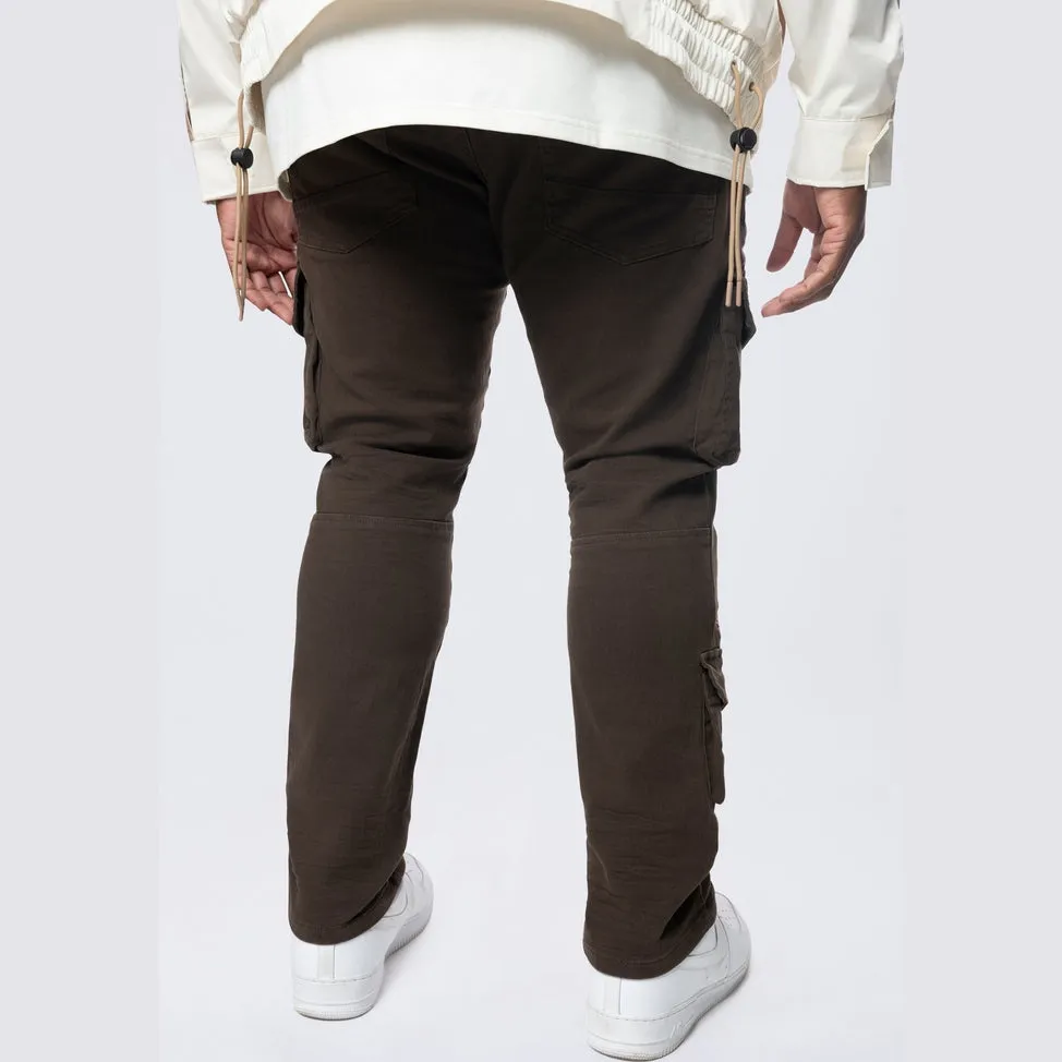 Big and Tall - Embroidered Cargo Twill Pants - Bison