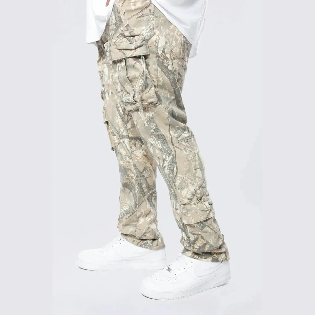 Big and Tall - Multi Cargo Pocket Pants - Khaki Hunting Camo