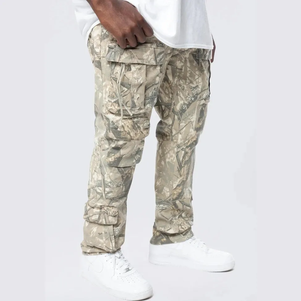 Big and Tall - Multi Cargo Pocket Pants - Khaki Hunting Camo