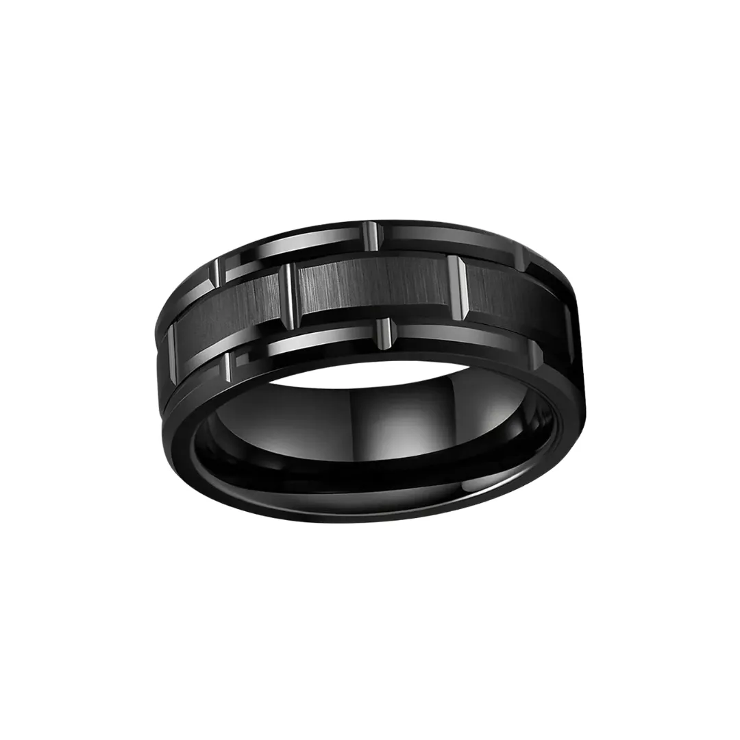 BLACK BRICKED TUNGSTEN BAND