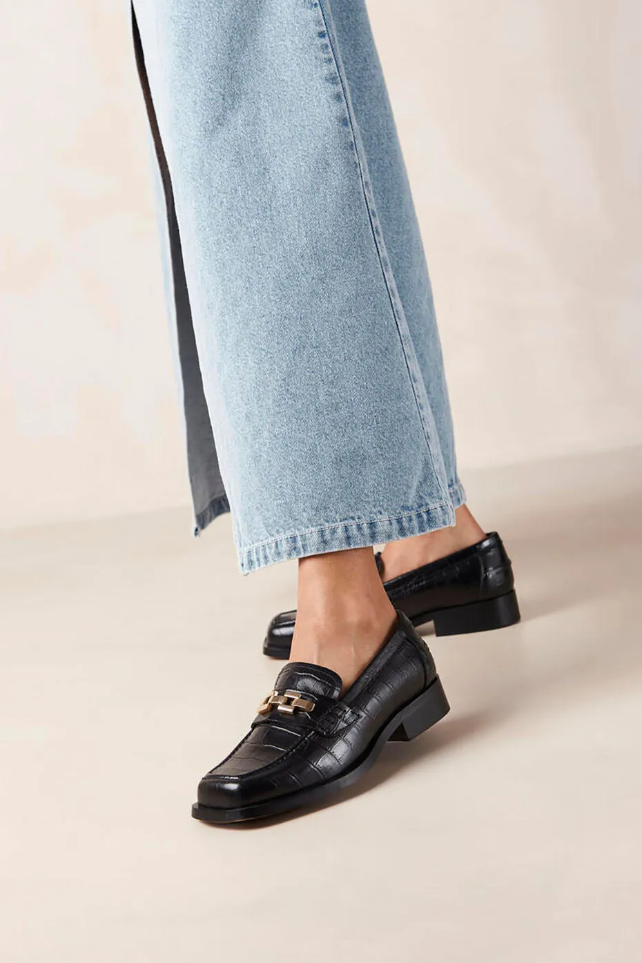 Black Leather Elliot Alli Loafers