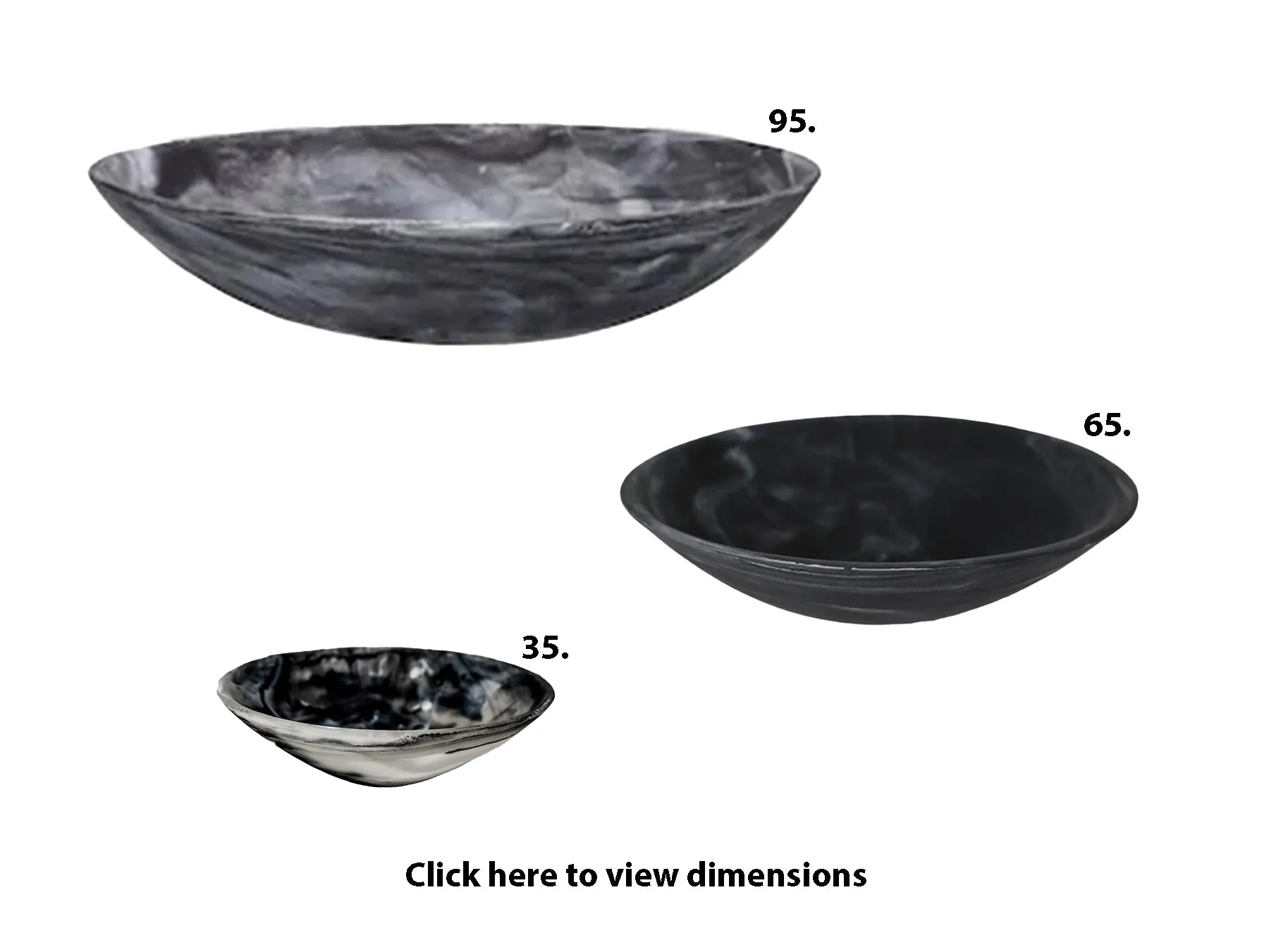 Black Swirl Resin Bowls