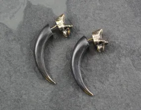 Black Talon Earrings - Oxidized Bronze