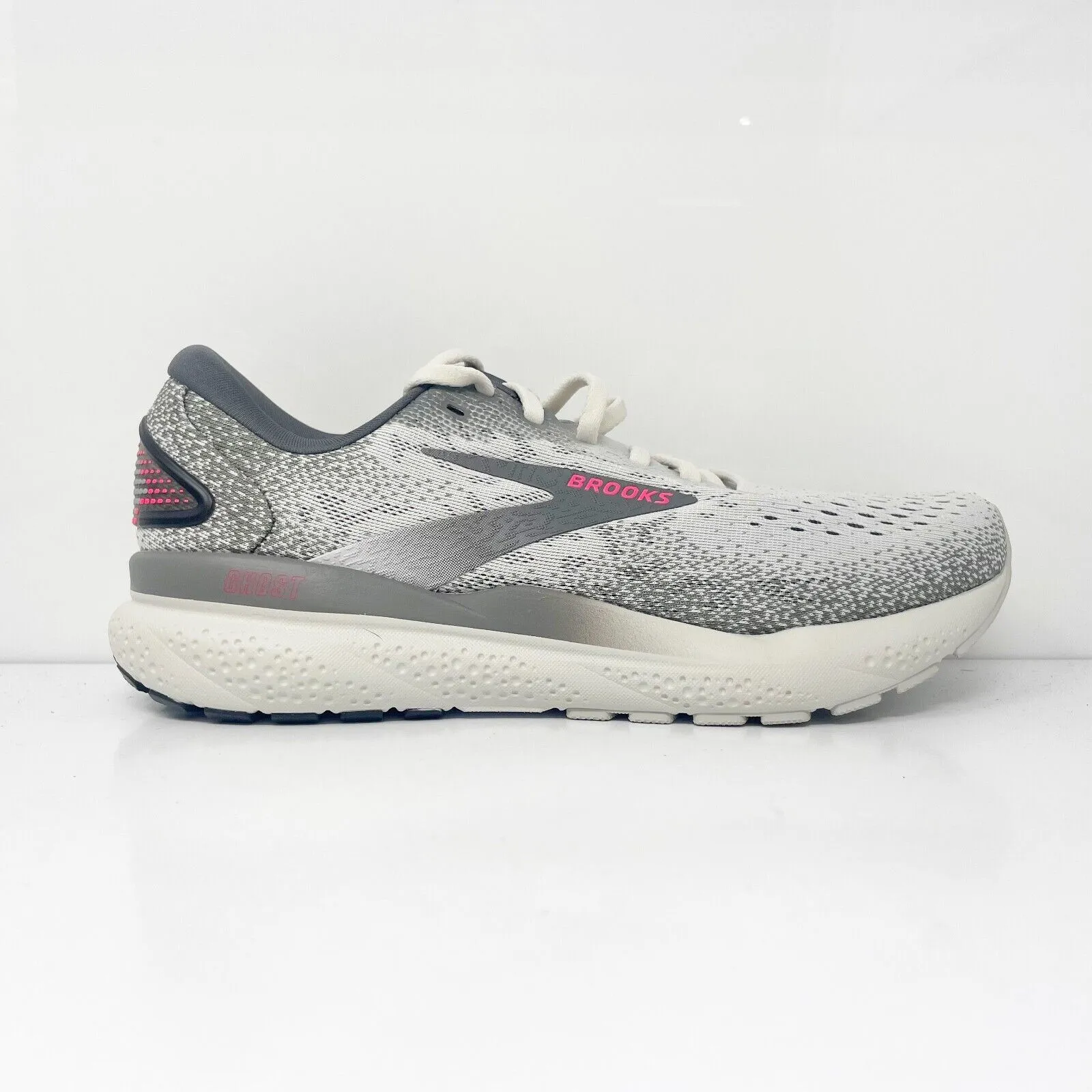 Brooks Womens Ghost 16 1204071B006 Gray Running Shoes Sneakers Size 8 B