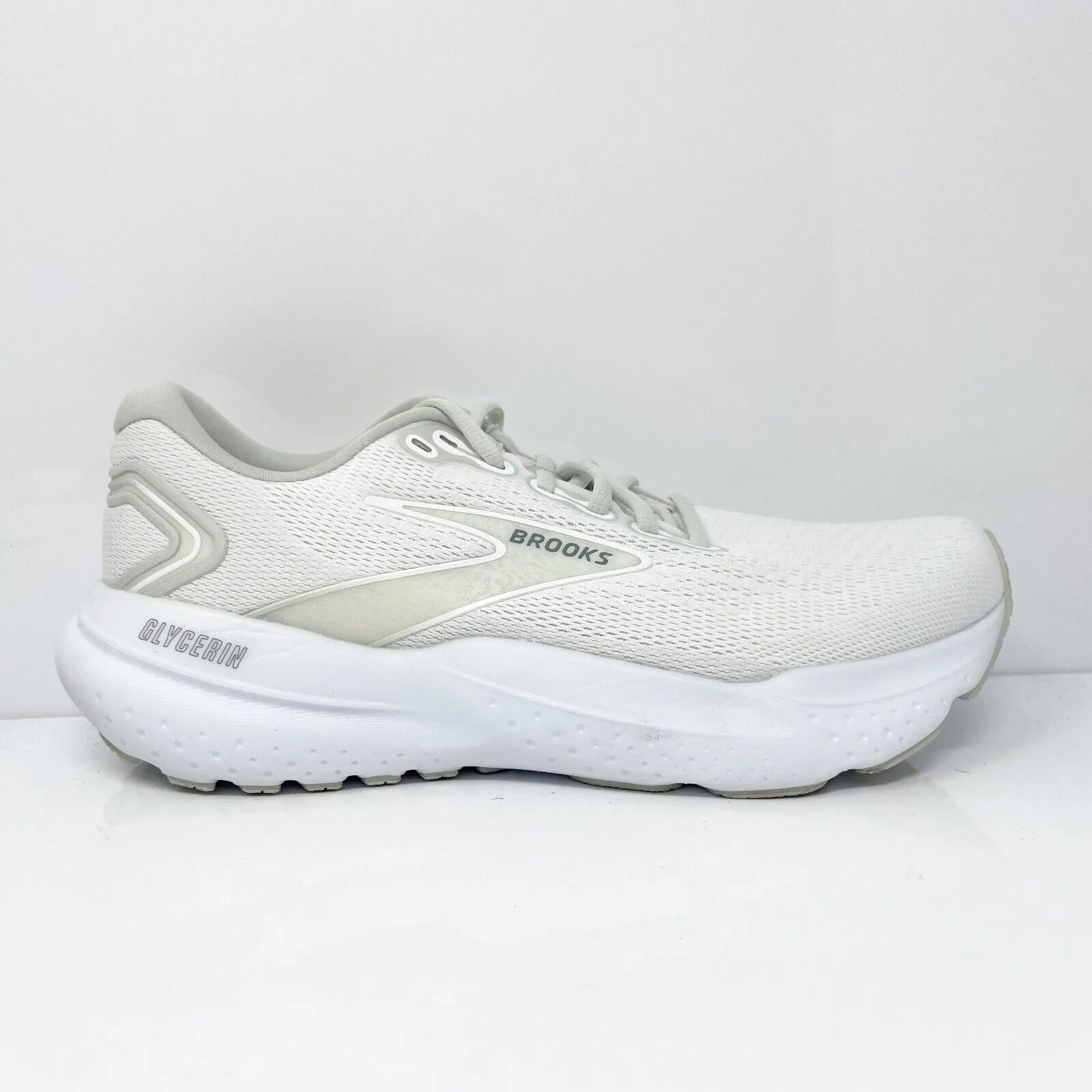 Brooks Womens Glycerin 21 1204081B151 White Running Shoes Sneakers Size 9 B