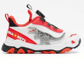 Bull boys DNAL 4556 T-REX White Red Light-Up Trainers