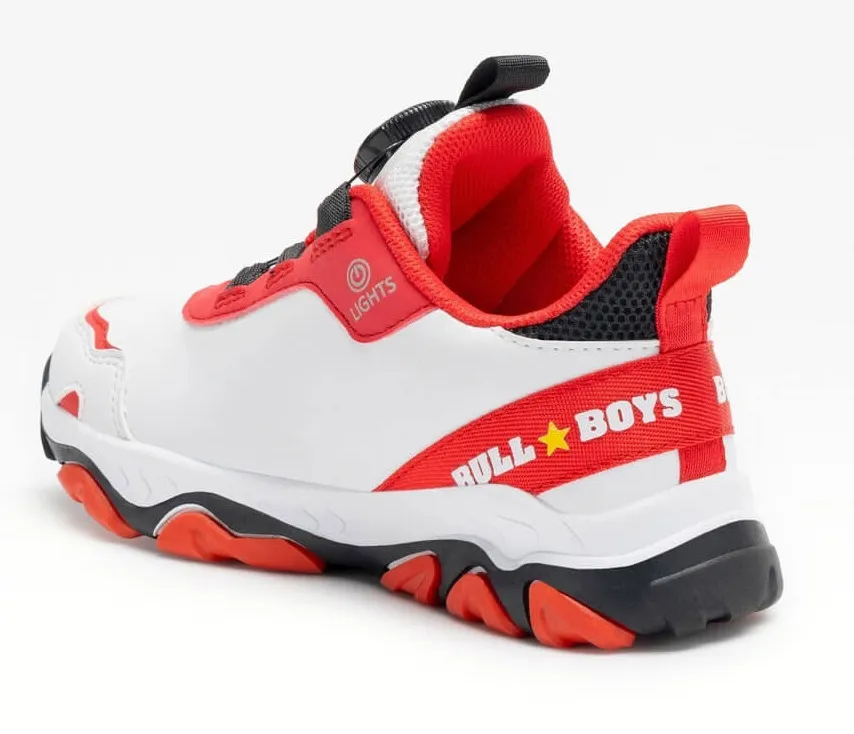 Bull boys DNAL 4556 T-REX White Red Light-Up Trainers