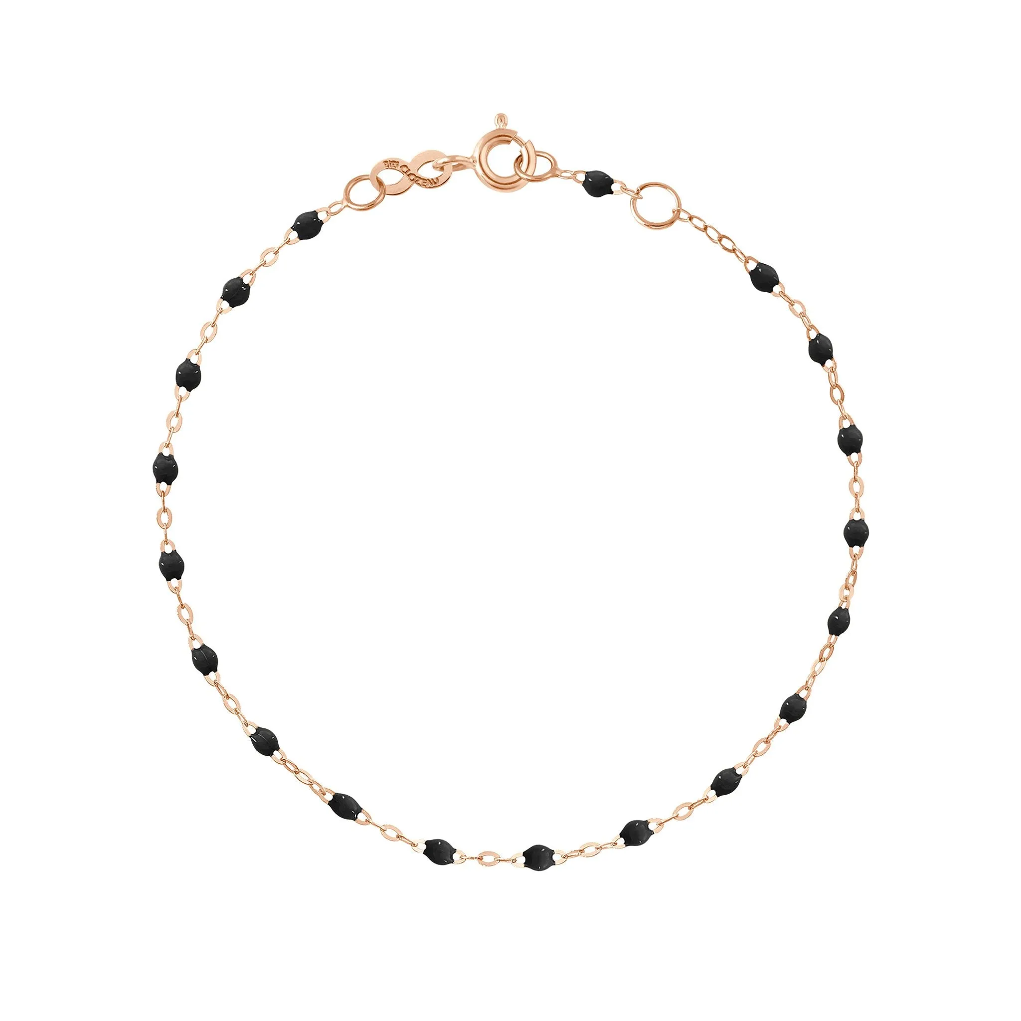 Classic Gigi Black bracelet, Rose Gold, 6.7