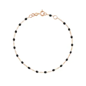 Classic Gigi Black bracelet, Rose Gold, 6.7