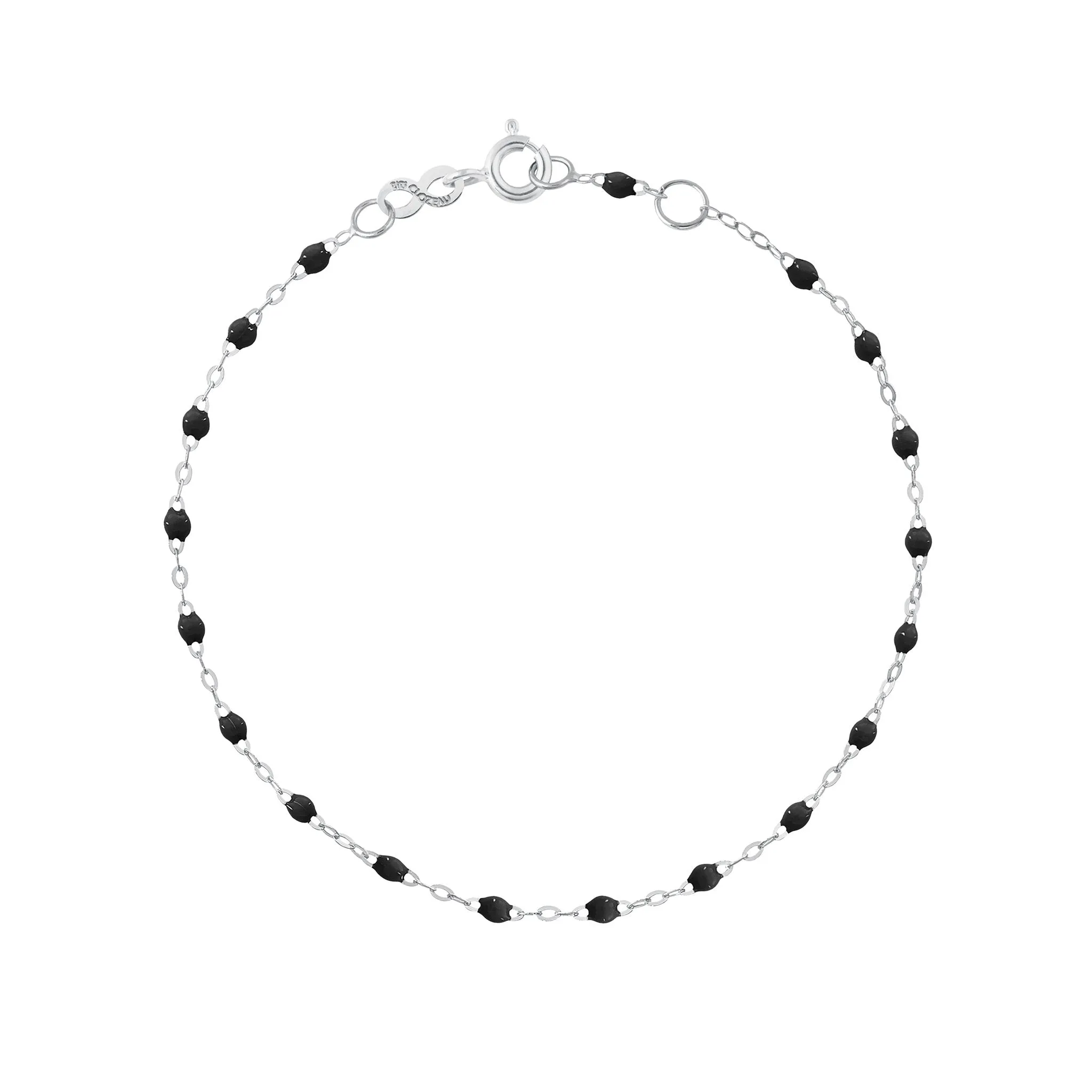 Classic Gigi Black bracelet, White Gold, 6.7