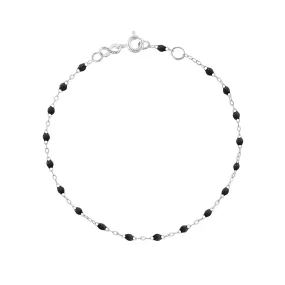 Classic Gigi Black bracelet, White Gold, 6.7