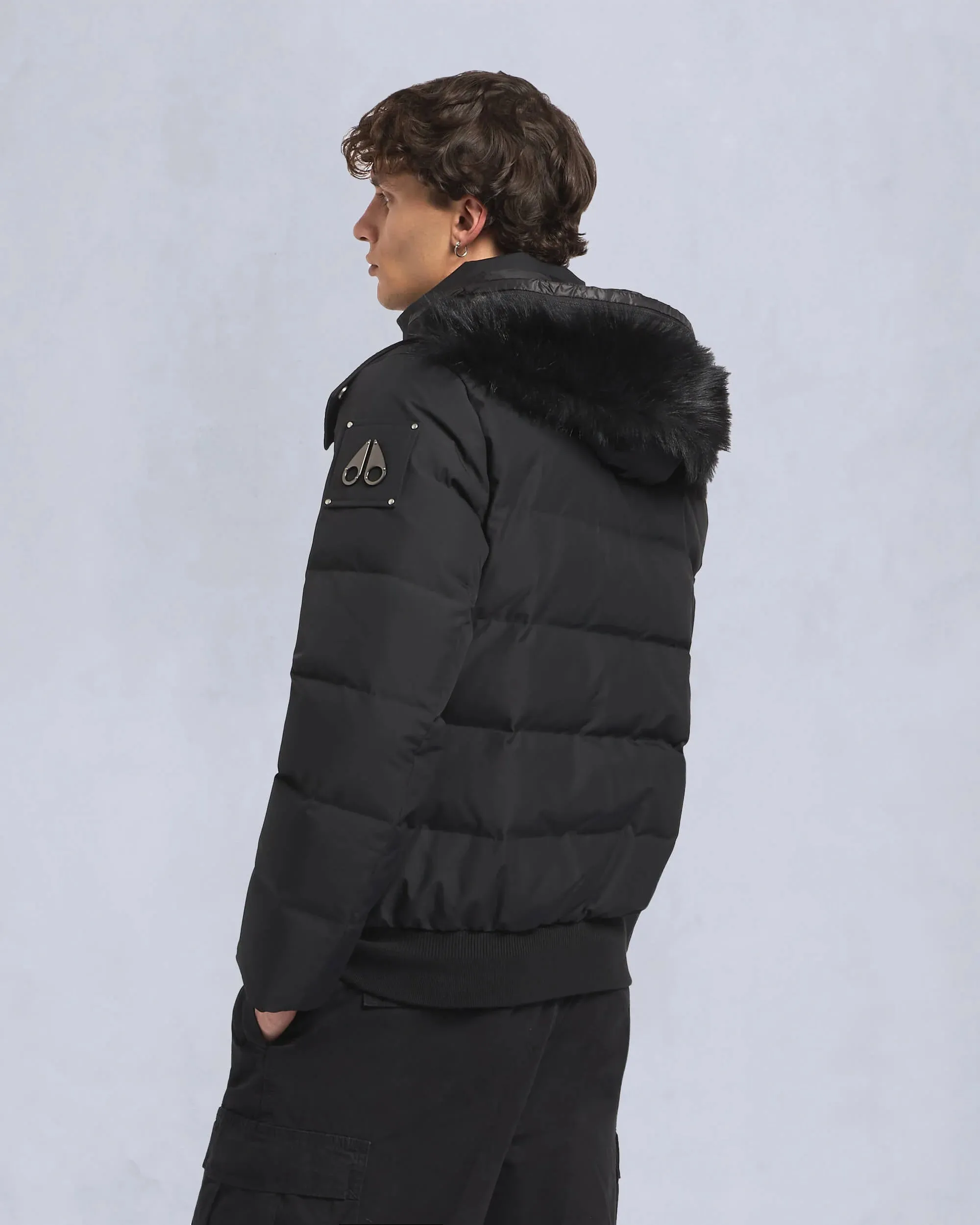 Cloud Shearling Bomber Jacket Black / Black