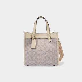 Coach  Tote 22 Bag in Beige Canvas