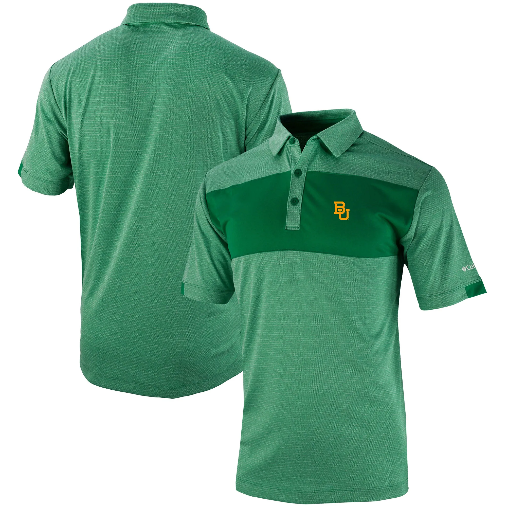 Columbia Baylor Bears Green Omni-Wick Total Control Polo