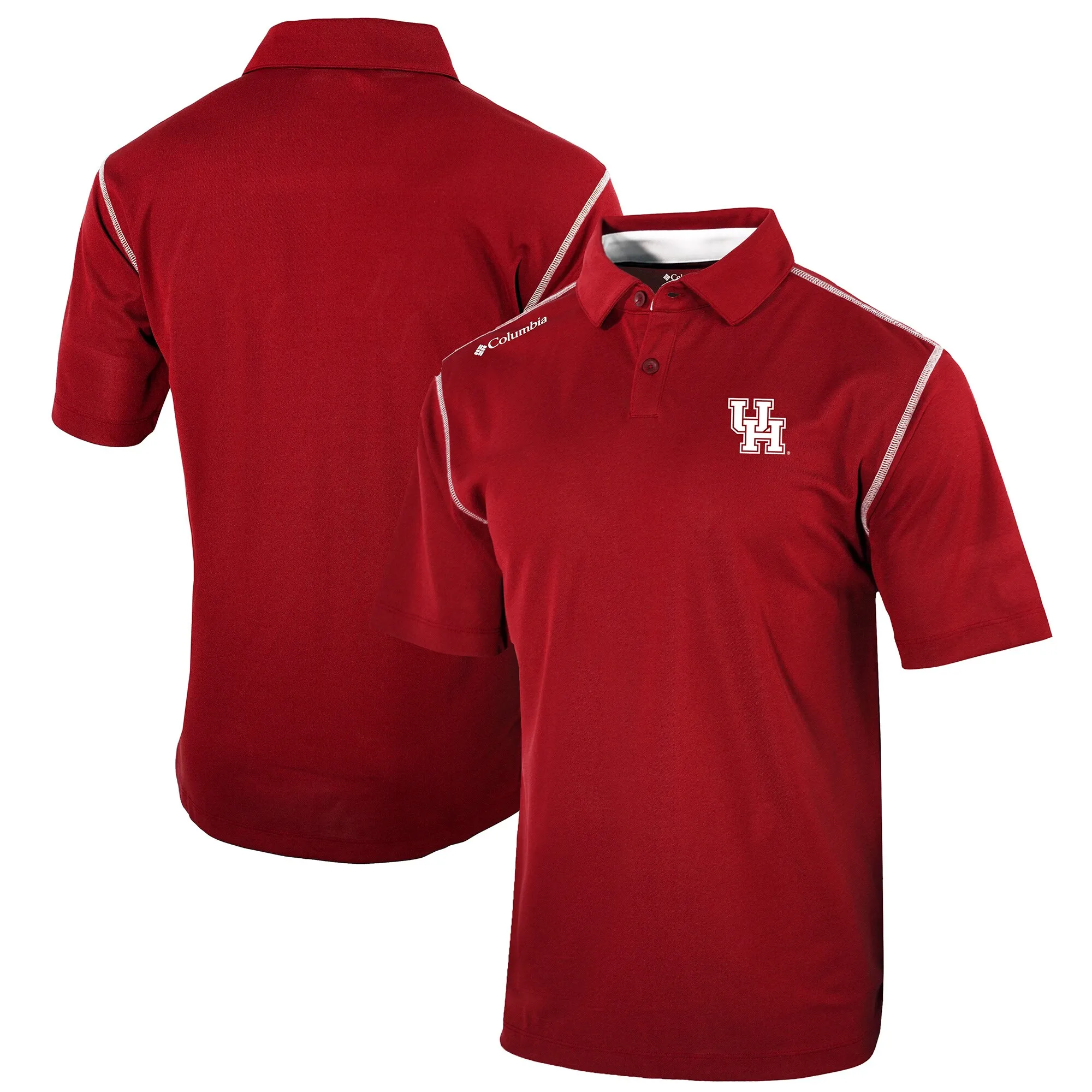 Columbia Houston Cougars Red Omni-Wick Shotgun Polo