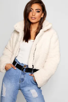 Crop Fleece Oversized Puffer Jacket