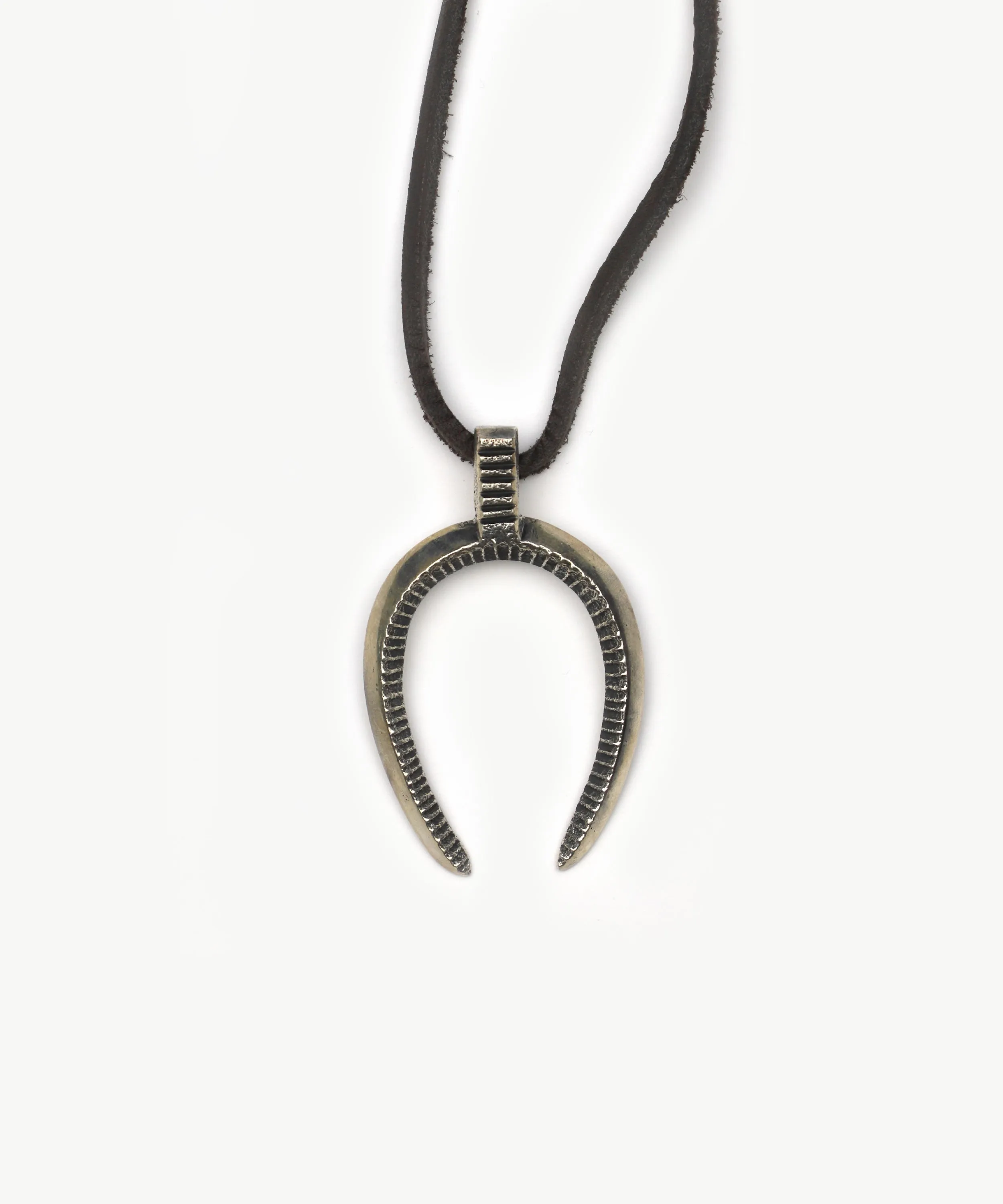 Dark Brown Leather Talisman Necklace – Single One