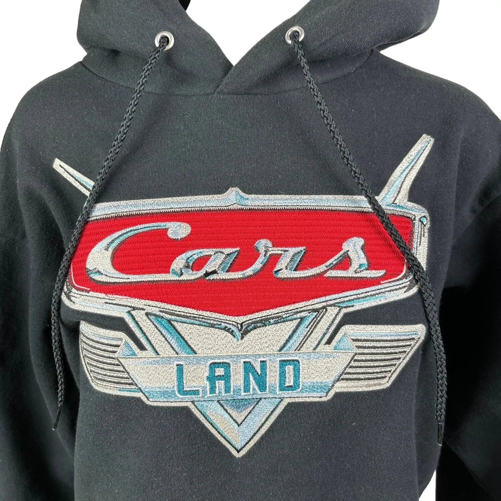 Disney Womens Black Cars Land Movie Graphic Print Pixar Long Sleeve Hoodie S