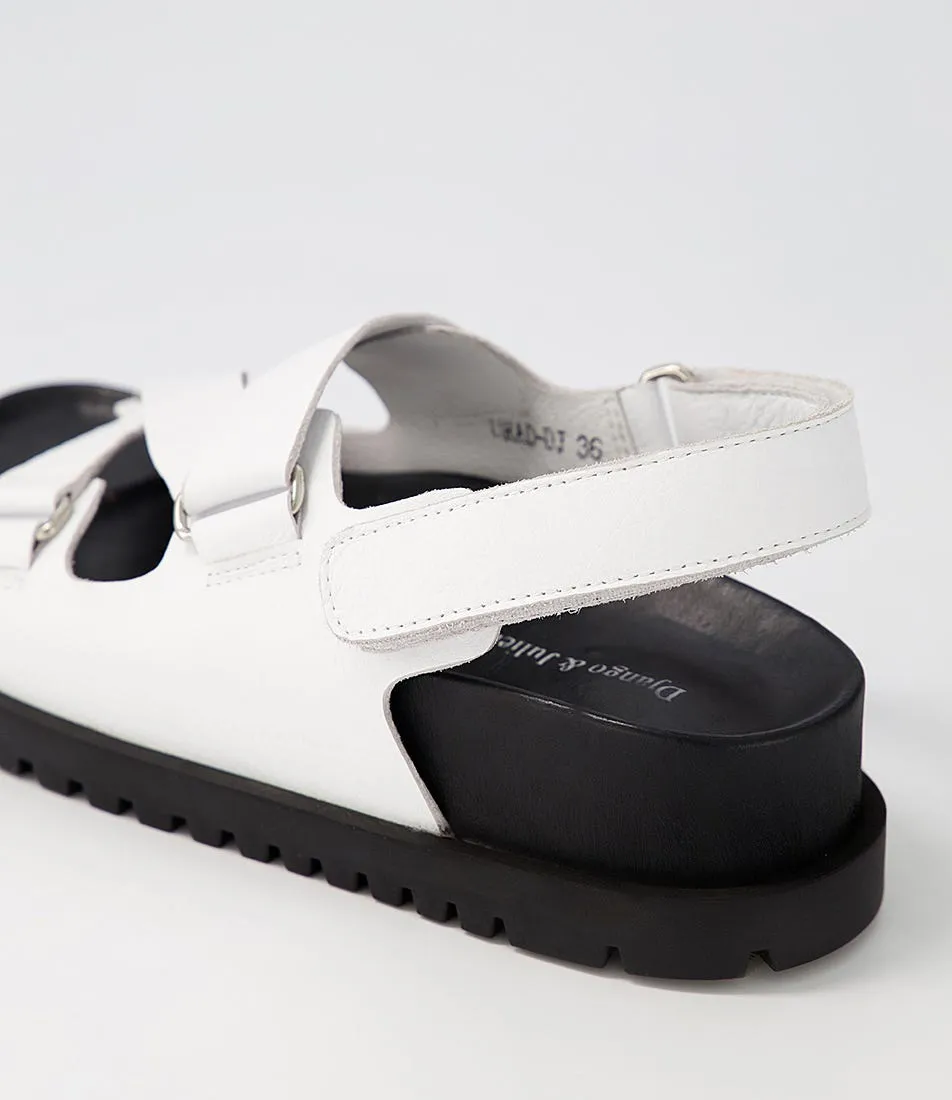 DJANGO & JULIETTE Urad White Black Leather Sandals