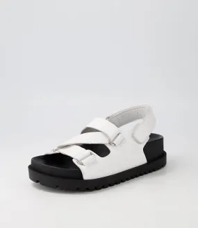 DJANGO & JULIETTE Urad White Black Leather Sandals