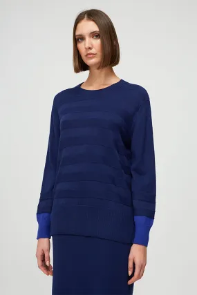 Escorpion CONTRAST CUFF TEXTURED STRIPED SWEATER