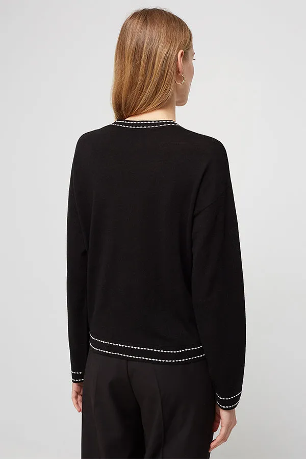 Escorpion CONTRASTING EMBROIDERY ROUND NECK SWEATER