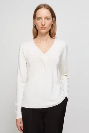 Escorpion CROSSED V-NECK IVORY SWEATER