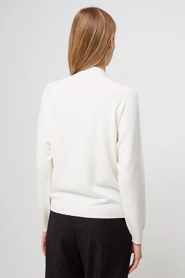 Escorpion HIGH NECK WHITE SEAMLESS SWEATER