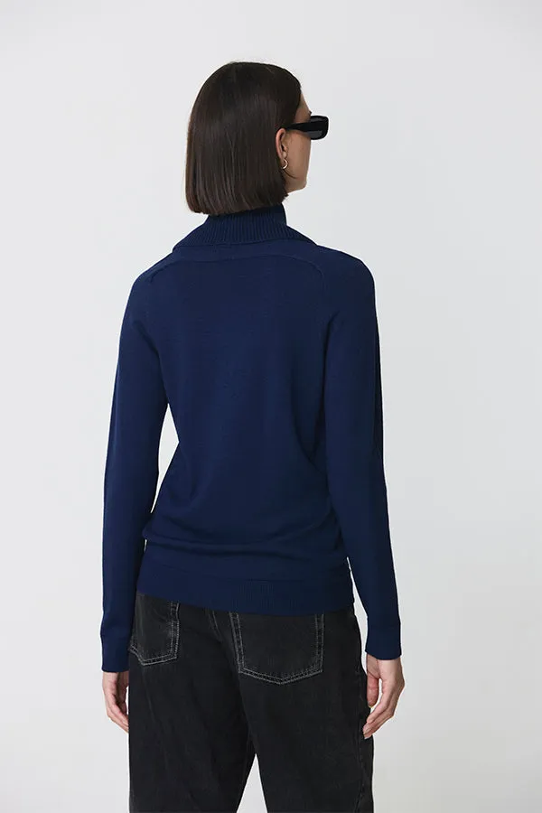 Escorpion NAVY COWL NECK SWEATER