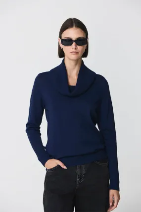 Escorpion NAVY COWL NECK SWEATER