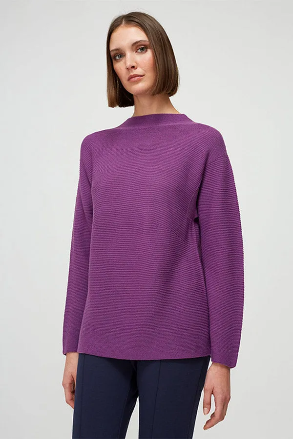 Escorpion PURPLE FUNNEL NECK OTTOMAN SWEATER