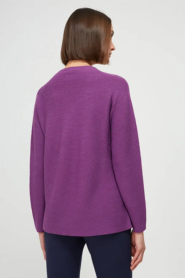 Escorpion PURPLE FUNNEL NECK OTTOMAN SWEATER