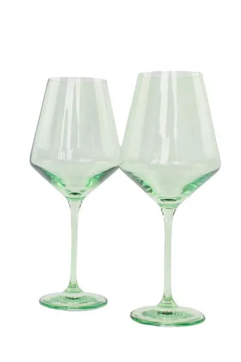 Estelle Colored Stemware Set of 2, Mint Green