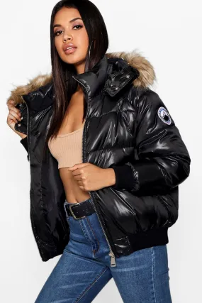 Faux Fur Trim Cire Puffer Jacket