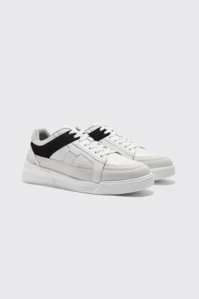 Faux Leather Panel Detail Trainers