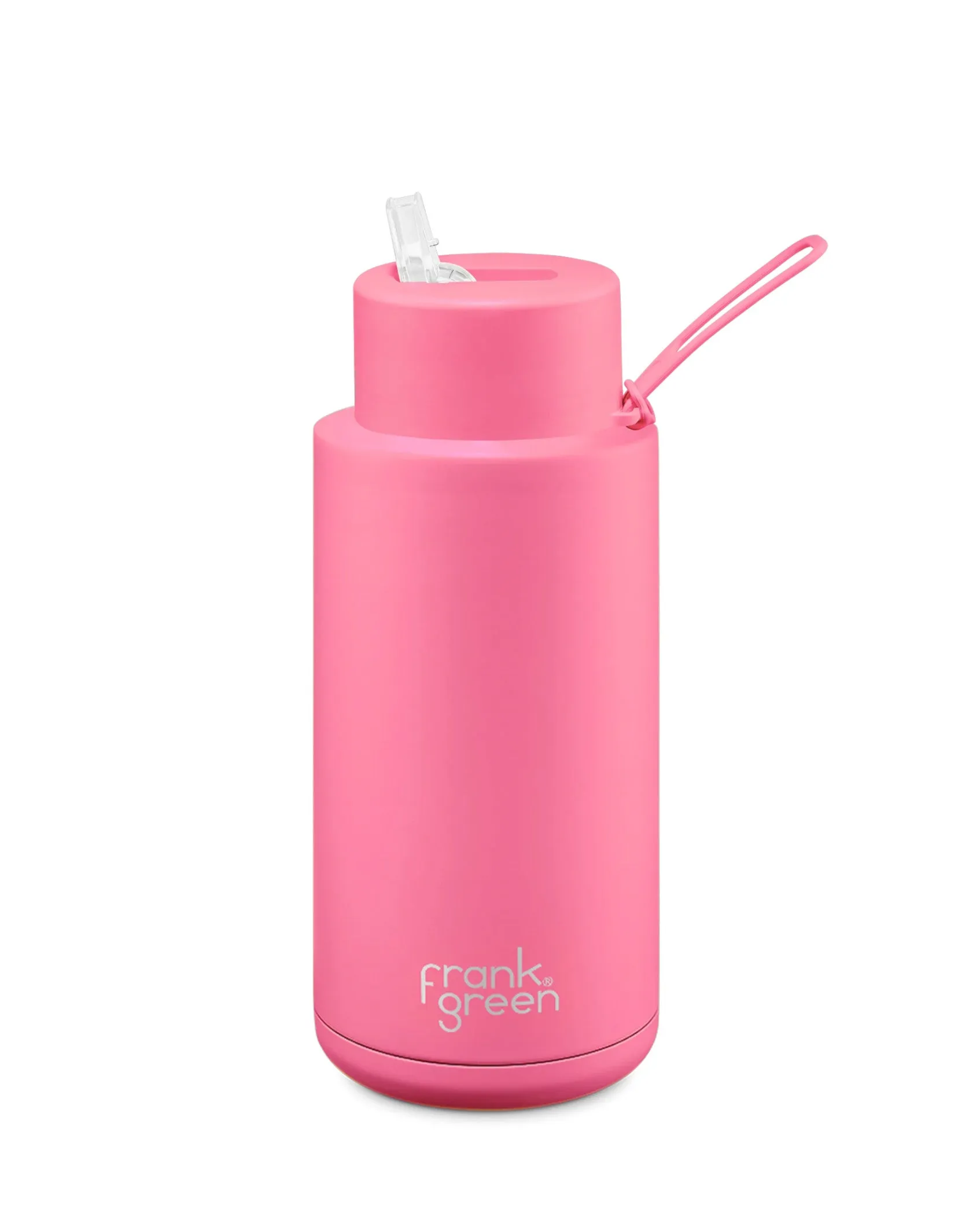 Frank Green 34oz Reusable Ceramic Bottle Neon Pink